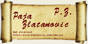 Paja Zlatanović vizit kartica